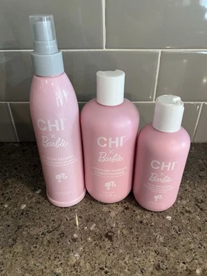 CHI X Barbie Collection 3 Piece Set Conditioner Thermal Spray Silk Infusion Read - Image 1 of 3