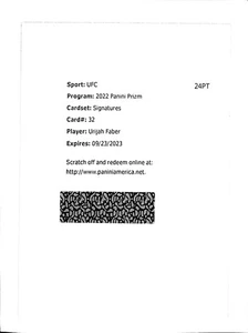 2022 PANINI PRIZM UFC #32 URIJAH FABER EXPIRED - Picture 1 of 2