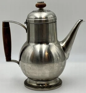 Vintage Oneida Teapot Stainless 18-8 Wood Trim Japan - Picture 1 of 7