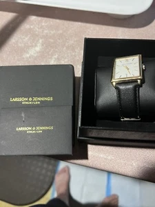 Larsson & Jennings Unisex Brown Leather Analog Black Dial Quartz Watch KS398 - Picture 1 of 5