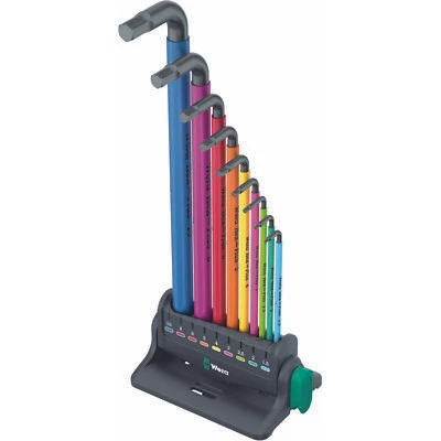 Wera 950/9 Hex-Plus Multicolor L-Key Set, Metric Sizes - Image 1 of 4