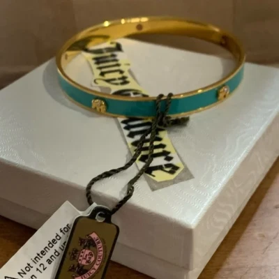 Brazalete Brazalete Retro Juicy Couture Pam Gela Verde Azulado y Cristal Dorado Foto 1 de 4