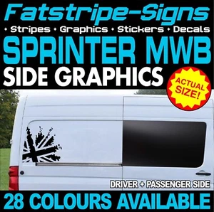passend für MERCEDES SPRINTER MWB UNION JACK AUFKLEBER GRAFIK CAMPER VAN WOHNMOBIL - Bild 1 von 2
