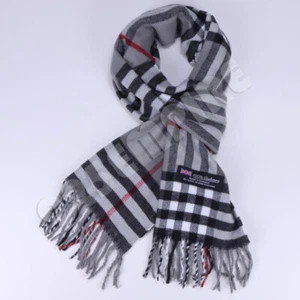 100% CASHMERE Plaid Scarves Warm Solid Plain Winter Check Scarf - Picture 1 of 117