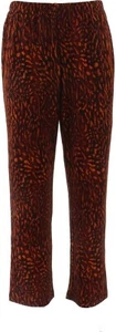 Bob Mackie Nature Texture Straight Leg Pull-On Pants-Cinnamon-Petite XL-A365882 - Picture 1 of 2