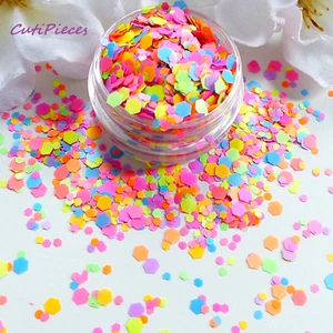 Barra mezcladora de brillo de formas hexagonales brillantes de neón mate *party* - Imagen 1 de 3