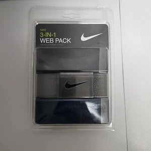 Nike 3-IN-1 Just Do It Web Belt Pack Blue/Grey/Black. Brand New Up To SZ 42 - Imagen 1 de 4