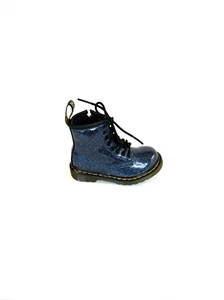 Dr. Doc Martens Junior 1460 Blue Sparkly 'Cosmic' Combat Boots Baby Size 7 - Picture 1 of 22