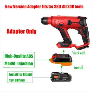 1 Adaptor for Ridgid 18V Battery To Power for Skil 20V (Not 18V Ni-CD) Tools - Picture 1 of 6