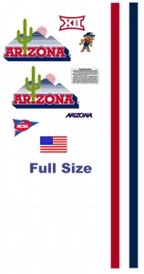 ARIZONA WILDCATS Football Helmet  Decals Full Size 8 Mil Convex - Picture 1 of 1