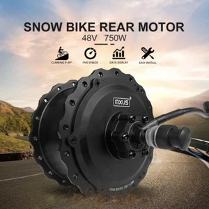 Rear Hub Motor Wheel 48V 750W for Snow Bike Fat Tire E-bike Conversion Kit - Picture 1 of 19