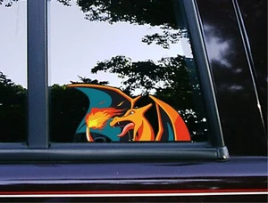 Charizard Peek Peeker Peeking Window Vinyl Car Decals Anime Pokemon Stickers - Foto 1 di 5