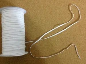 Flat Woven 6 cord Elastic 3mm to 4mm approx White Premium Grade UK SELLER - Picture 1 of 1