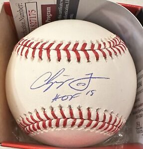 Chipper Jones Autograph Signed OML Baseball W/ HOF 18 - JSA Atlanta Braves