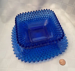 Antique Cobalt Blue Depression Glass Bowl and Saucer. - Picture 1 of 1