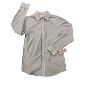 Cat & Jack Boy’s Long Sleeve Button Down Dress Shirt. Blue Checkered Size 12/14 - Picture 1 of 7