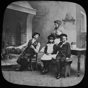 THE CAKE HOUSE NO2 PHOTO Magic Lantern Slide HANSEL AND GRETEL VICTORIAN STORY - Bild 1 von 3