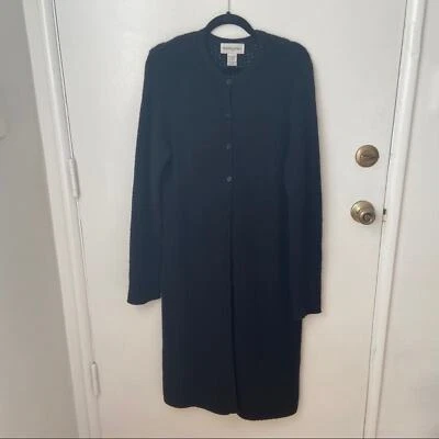 Maxi cárdigan de punto negro de lana y angora Foto 1 de 4