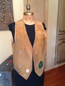 VTG Retired Gang Club Members Harley Davidson Patch Motorcycle Vest Jacket Sz M - Picture 1 of 5