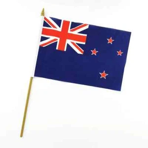 Wholesale Lot of 9 New Zealand 12"x18" Handheld Mini Flag w/ Wood Stick - Picture 1 of 1