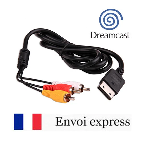 Cable video / cordon peritel RCA pour Sega Dreamcast - NEUF console DC