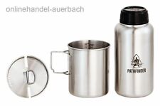 Pathfinder Stainless Steel Bottle & Nesting Cup Set Canteen Outdoor Survival