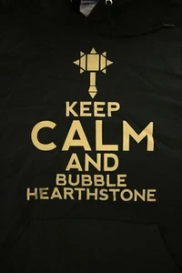 KEEP CALM and BUBBLE HEARTHSTONE - Felpa con cappuccio grande, Nero - Foto 1 di 5