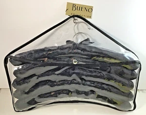 Black Crinkled Satin Padded Clothes Hangers 5 Pack 15 1/2" - Picture 1 of 9