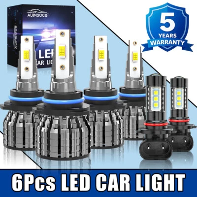 Kit de faros LED luz antiniebla haz alto/bajo para Jeep Grand Cherokee 1999-2004 Foto 1 de 4