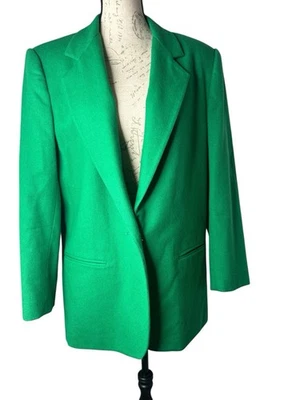 Savannah Kelly Green Wool Blazer Women’s 12 Single Button Vintage Jacket - Image 1 of 4