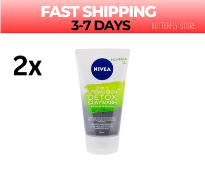 ⭐FAST SHIPPING⭐ 2X Nivea Urban Detox 150ml- Clay cleanser Gel - Image 1 of 2