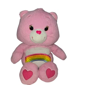 Care Bears Cheer Bear Peluche Rosa Arco Iris Corazón Pies 12 Pulgadas Hasbro 2012 - Imagen 1 de 13