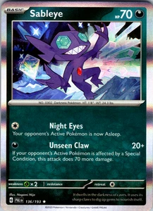 Sableye 136/193 SV02: Paldea Evolved Rare - NM - Picture 1 of 2