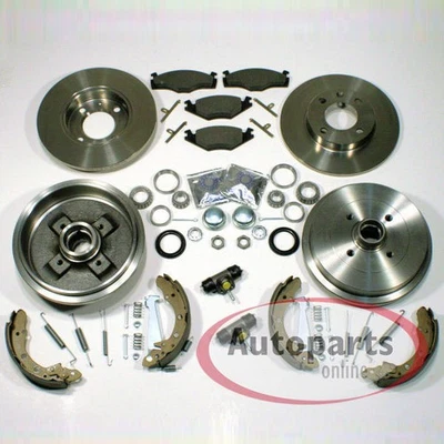 Bremsscheiben + Bremstrommel Set Radlager Zubehör vorne hinten für VW Golf II