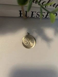 TC STERLINGSILBER runder Anhänger Initiale SL 3,2 Gramm WUNDERSCHÖN! - Bild 1 von 7