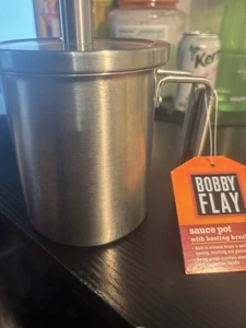 32oz Bobby flay sauce Pot with Basting Brush Set Stainless Steel - Picture 1 of 2