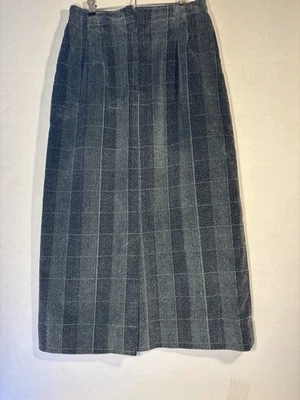 Falda Pana Verde Talla 8 Vintage Cremallera/Botón Dividido en la Espalda Foto 1 de 4