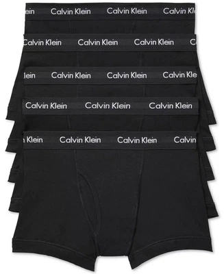 CALVIN KLEIN Boxer Brief Mens Medium Black 5-Pack Classic Fit Trunks 100% Cotton - Image 1 of 4