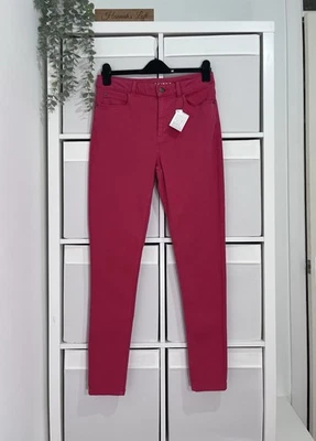 M&S Ladies Skinny Jeans Size 12 Long Raspberry Pockets Cotton W31 L30 BNWOT - Image 1 of 4