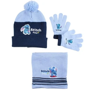 Disney Stitch Set Kinder Herbst 3tlg Set Wintermütze Snood Handschuhe Gr. 54/56 - Bild 1 von 9