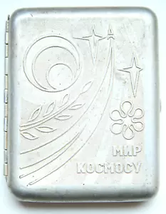 Estuche de cigarrillos vintage soviético Rusia URSS ''Paz al espacio'' - Imagen 1 de 5