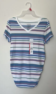 NWT Time And Tru Pastel Colored Striped Maternity Shirt Women Size Small (4-6) - Image 1 of 3