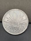 1858 Do CP MEXICO 8 Reales Eagle & Sun Antique Large Mexican Silver Coin C362