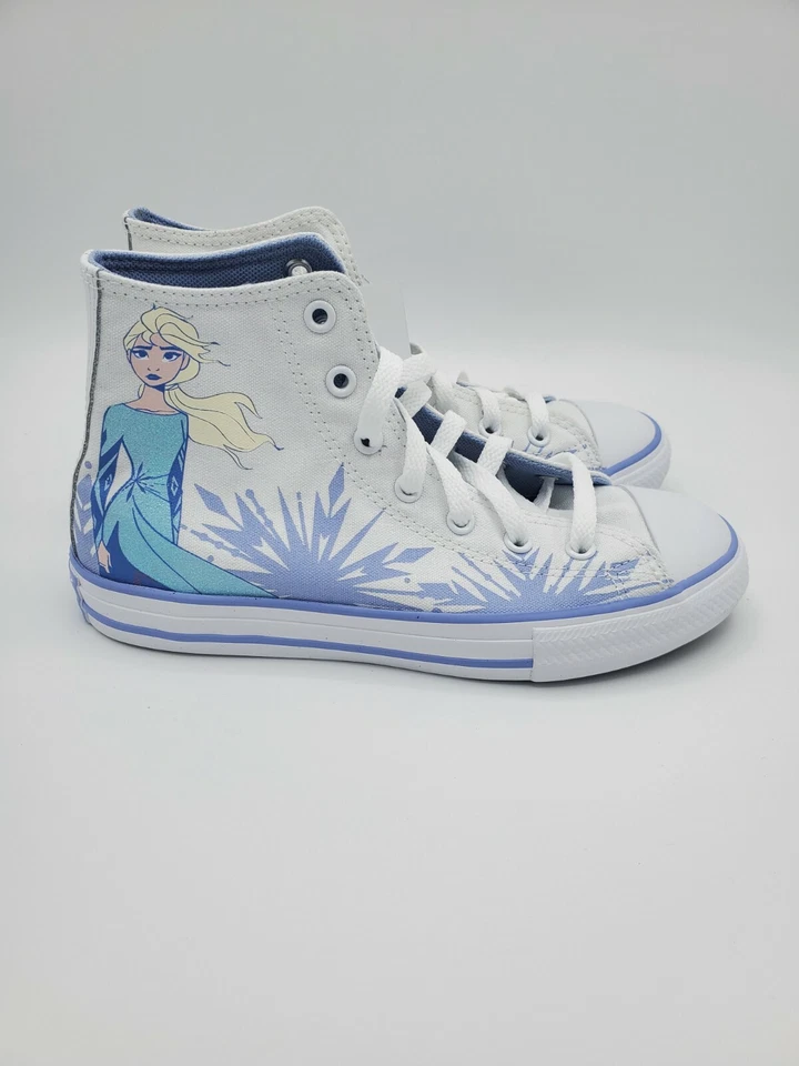 Niñas Converse Disney Frozen 2 Elsa CTAS Zapatillas altas Estilo: 667354 Talla EE. UU. 3 Foto 1 de 4