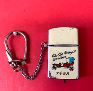 ROLLS ROYCE 1908 MINI ZIP LIGHTER KEYRING MECHERO BRIQUET ACCENTINO JAPAN - Foto 1 di 12
