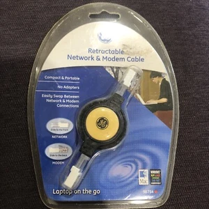 GE~Retractable network and modem cable, New Old Stock Sealed,  #98754 6 foot  - Picture 1 of 4