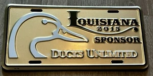 Louisiana Ducks Unlimited Booster License Plate 2015 “Sponsor” Duck Hunter - Picture 1 of 1