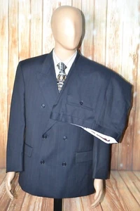 Principe Men Stripe Wool Double Breasted 2 Front Button Suit Sz 42SH Wst 36x30 - Picture 1 of 20