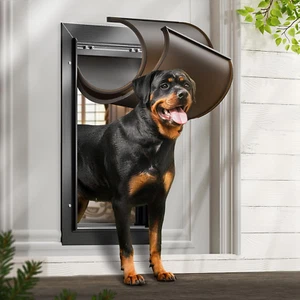 All Aluminum Dog Door for Exterior Door, Large Doggy Door, Heavy Duty Pet Door, - Picture 1 of 12