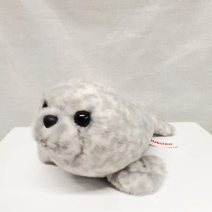Mini Flopsie Peluche Sello Puerto Aurora 8" Gris Blanco Manchado Usado en Excelente Condición - Imagen 1 de 9